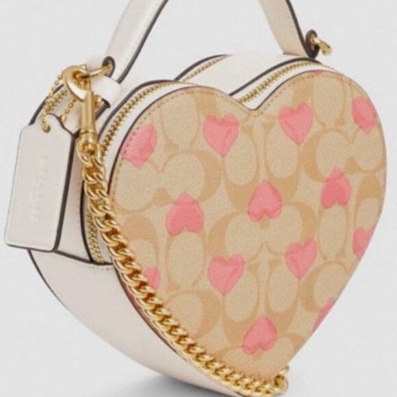 Coach Heart Crossbody In Signature Canvas with Heart Print (New) - Picture 2 of 5